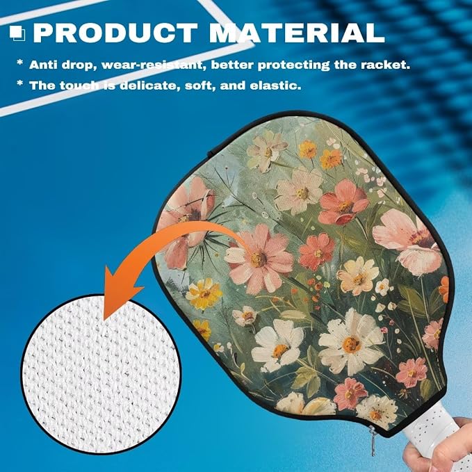 Pickleball Paddle Covers Only for Men and Women Zipper Closure Protection and Decoration
