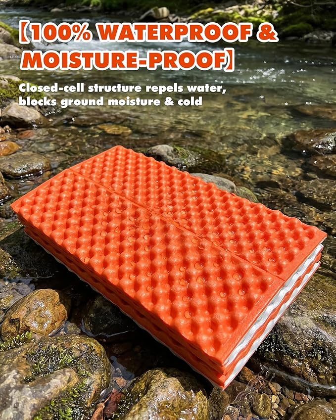 Camping Foam Sleeping Pad Lightweight Closed Cell Folding Camping Mat Moisture-Proof Camping Mattress Portable for Outdoor Hiking Mountaineering Blue