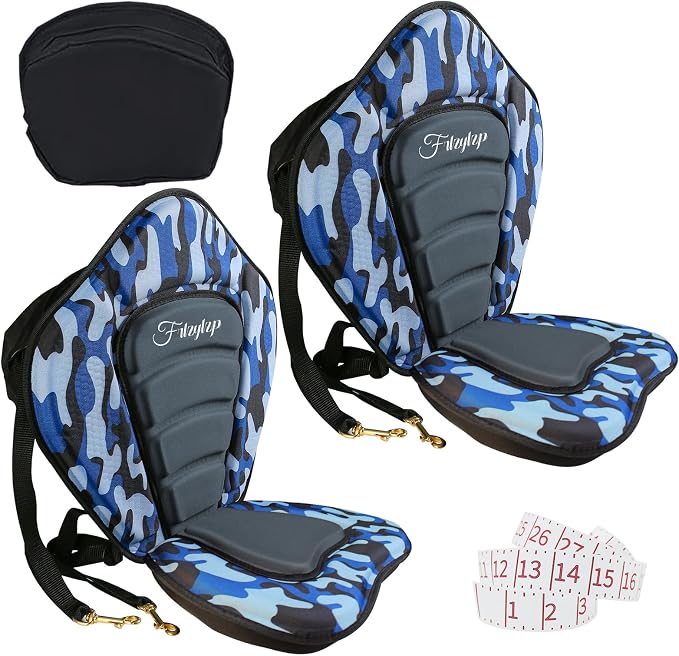Thickened Kayak Seats - Premium Shockproof Seats with Back Support for Kayaking, Canoeing, Fishing, Paddle Boarding - Comfort, Versatility and Extra Storage