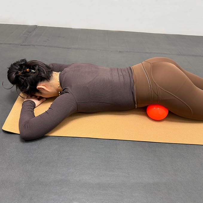 Massage Ball Smooth Ball Set (Pair) – Adjustable Firmness Massage Roller Ball for Back and Neck Massage -to Sensitive Soft Tissue Deep Muscle Gentle Relief (Orange)