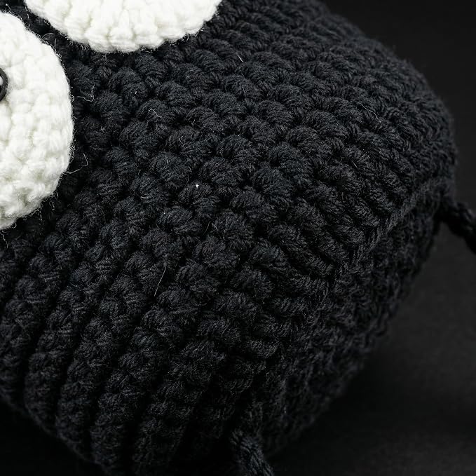 Handmade Crochet Rock Climbing Chalk Bag, Fun Plush Animal Chalk Pouch with Drawstring, Adjustable Waist Belt for Indoor Outdoor Bouldering Sport Climbing