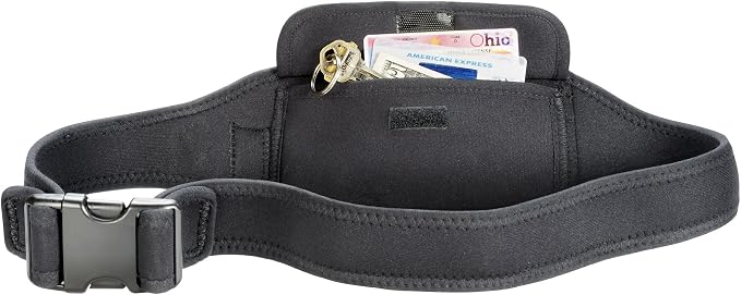 Tune Belt IP7 Running Belt for Women Men, Cell Phone Belt Holder, Waist Fanny Pack For iPhone 14/15, 14/15 Pro, 11/12/13 Pro, 12/13 mini, X/XS/XR, Galaxy S22/S23, With Accessory Pocket – Black