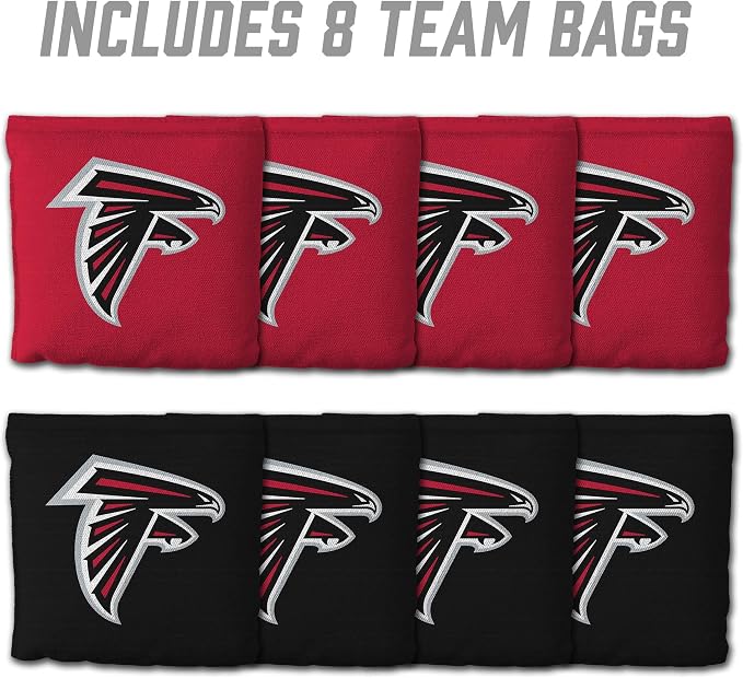 YouTheFan Officially-licensed NFL Set of 8 Cornhole Bags - All Weather Dual Sided Slide & Stop - regulation size