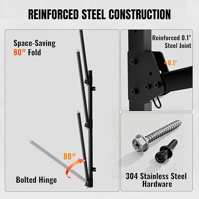 3 Tier Kayak Wall Mount Rack, 45.3" Heavy Duty Canoe Storage Brackets, Foldable Space Saving Hanger, 304 Stainless Steel Screws for Outdoor & Indoor, Fits SUP/Paddle Board