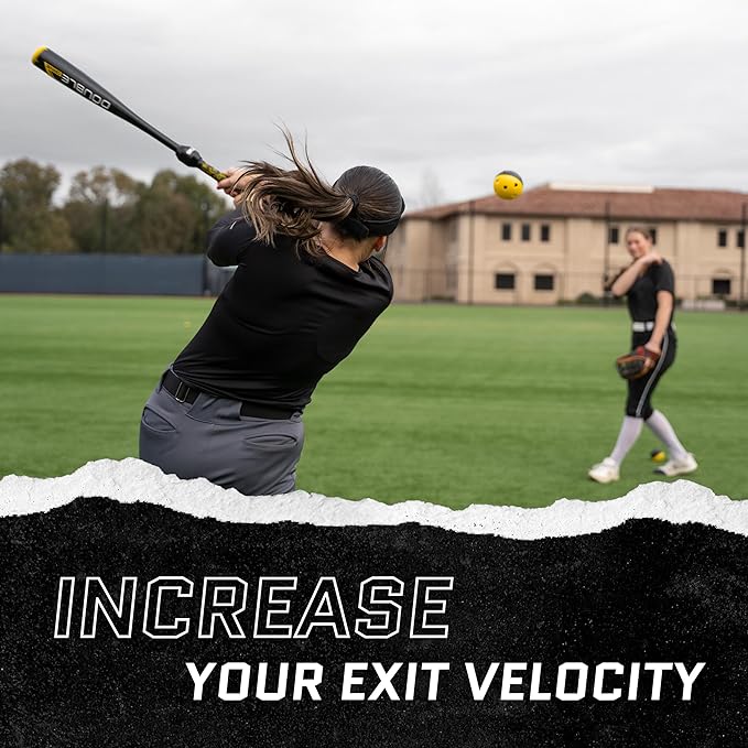 SKLZ Double Drive Weighted Training Bat for Baseball & Softball | 28" Length, 30 oz. Weight | Weights Above and Below Grip for Bat Speed and Power | Durable Aluminum Build | Durasoft Grip