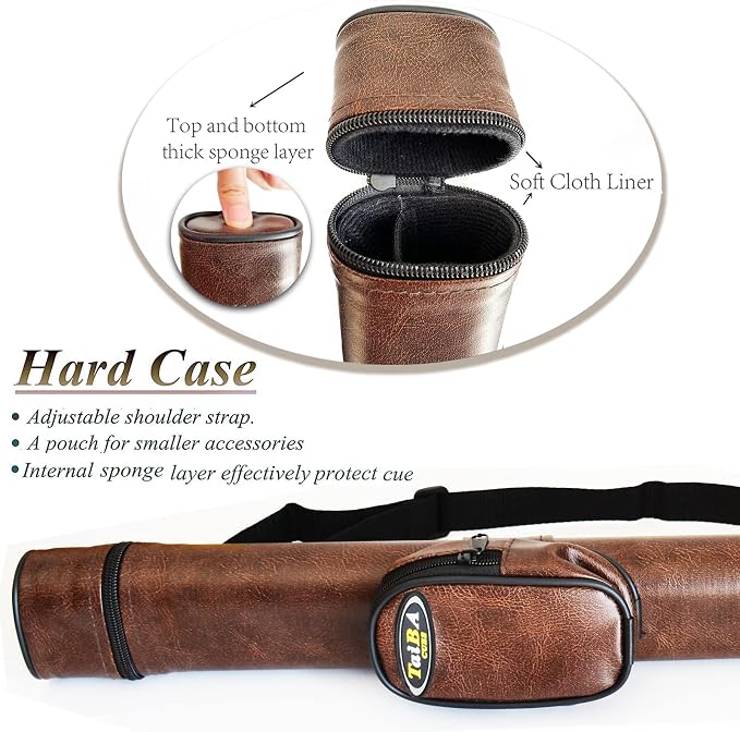 Tai ba cues Pool cue Stick, 13mm Multilayer Leather Tip, 58", Linen Wrap, Hardwood Canadian Maple Professional Billiard Pool Cue Stick 19-21 Oz (Selectable)