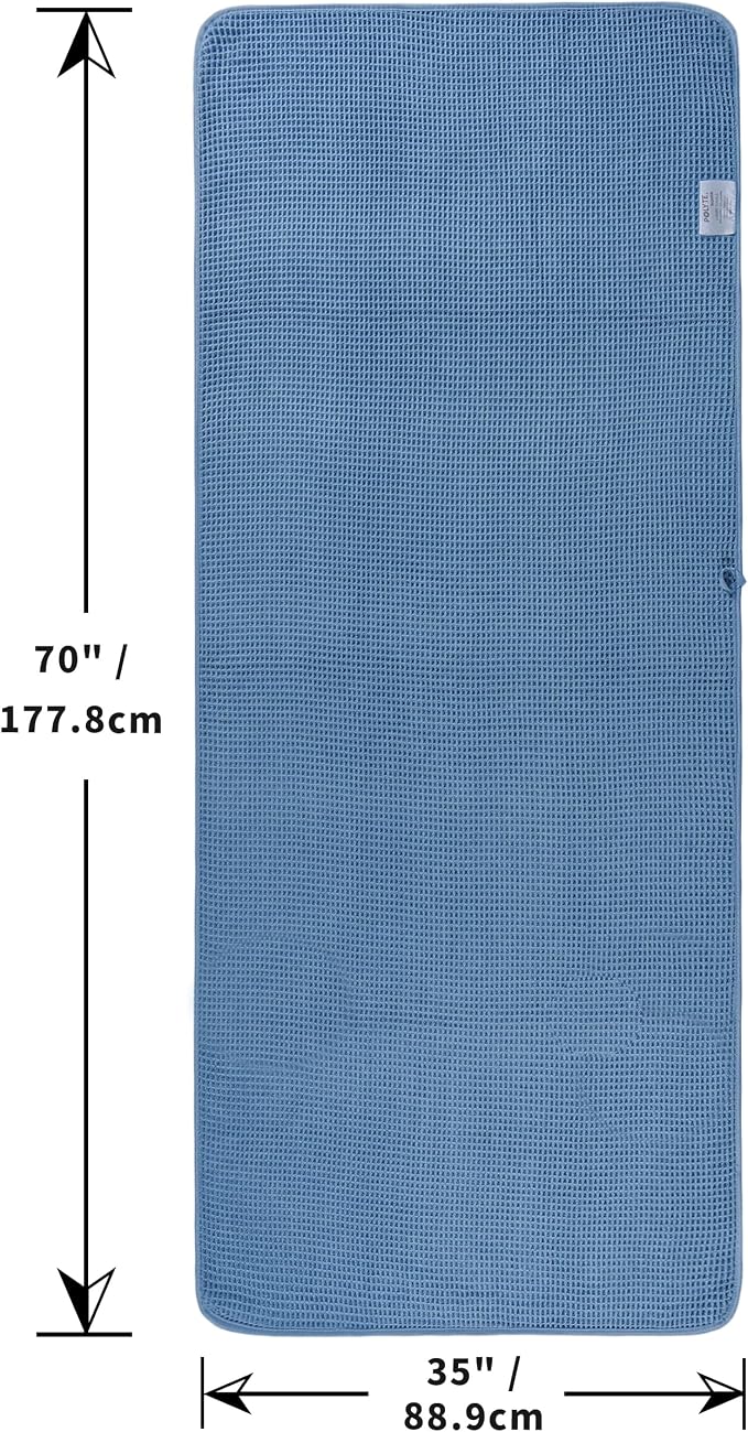 POLYTE 430 GSM Microfiber Quick Dry Lint Free Bath Sheet, 70 x 35 in, Set of 2 (Waffle Weave)