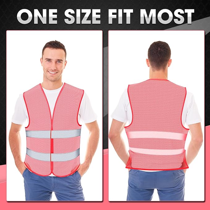 Unittype Reflective Safety Vests Hi Vis Work Vest Mesh High Visibility Silver Strip Adjustable Size for Men Women Outdoor