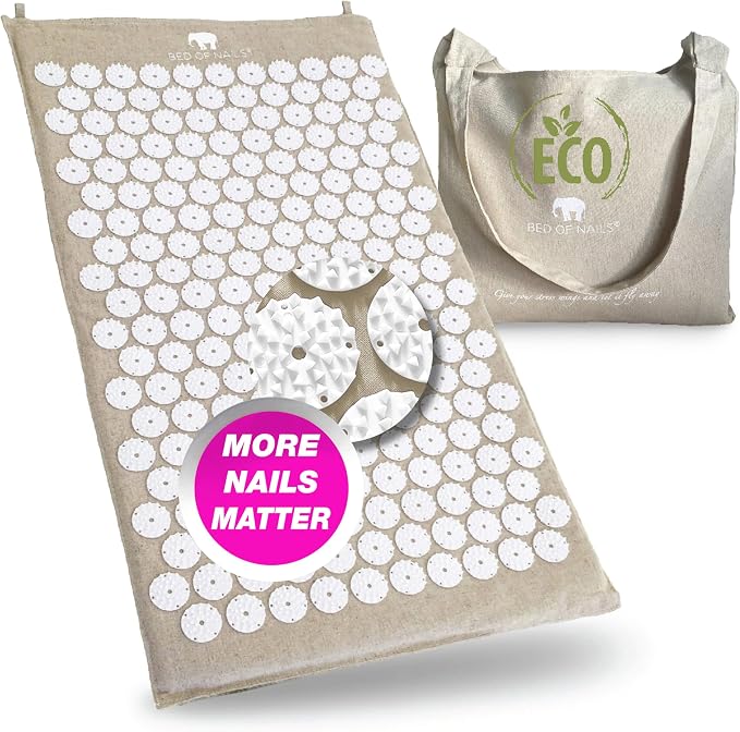 Bed of Nails ECO Mat Original Bon Acupressure Mat Design with 8820 Precision Nails, 29 x 16 x 1"