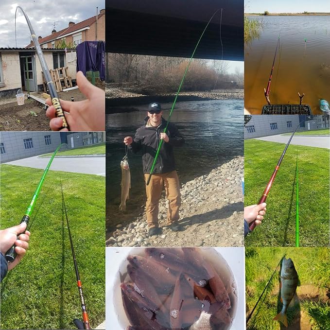 Goture Telescopic Tenkara Fishing RodPortable Hand Fishing Poles 12-24Ft | Reinforced ultralight blank resists cracking on hard runs; ideal all-round length for stream, pond & lake bank fishing