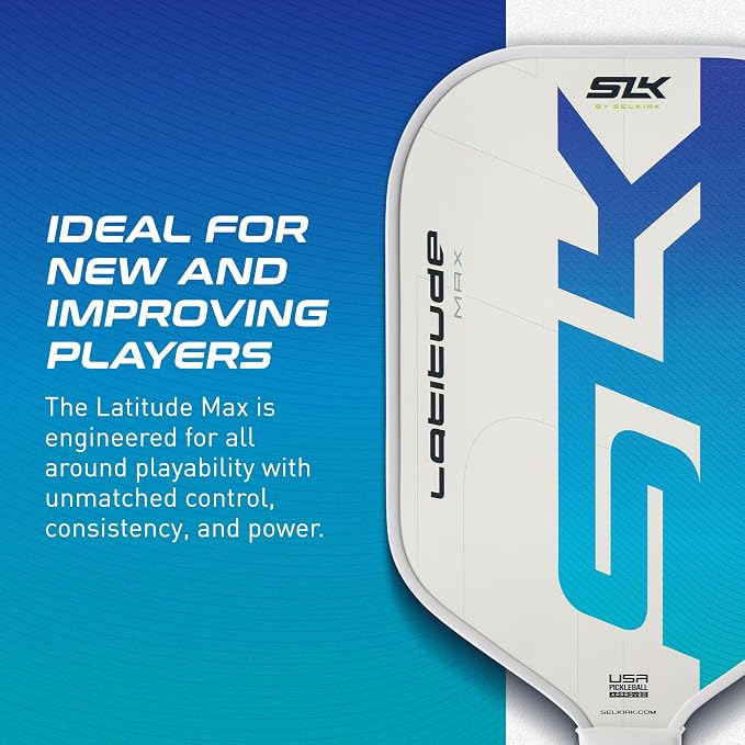 Selkirk Sport SLK Latitude 13mm Pickleball Paddle | Graphite Face with SpinFlex Surface & SX4 Polymer Core | Lightweight Pickleball Paddles for Men & Women | Control, Spin & Power