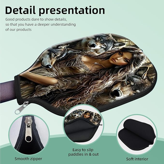 Pickleball Paddle Cover- Premium Water-Resistant Racket Sleeves with Reinforced Zippers, Universal Fit for USAPA Standard Paddles, Extra Padding Protection 6