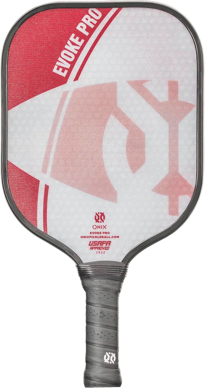 Onix Evoke Pro Composite Face Incredible Touch Maximum Control and Spin Pickleball Paddle – Polypropylene Honeycomb Core with Protective Edge Guard Widebody Shape