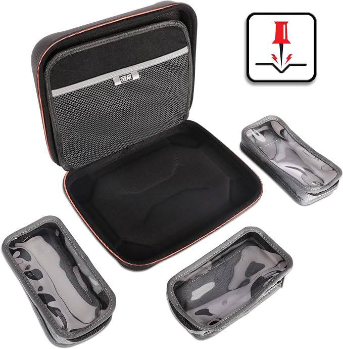 USA Gear XL Semi Hard Shell Dart Case - Protective Case for 15 Piece Dart Set, Tips, Flights and Shafts, and more Accessories - Locking Foam Design for Soft and Steel Tips - Storage Only