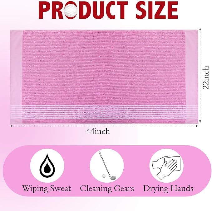 Buryeah Golf Towel 22 x 44 Inch Cotton Golf Caddy Towel Camping Large for Caddies Golfers Tour Players Club with Stripe