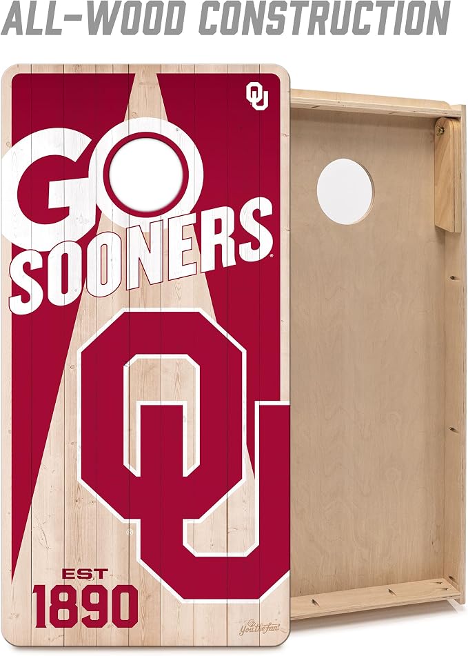YouTheFan NCAA 2’ x 4’ Professional Wood Cornhole Game