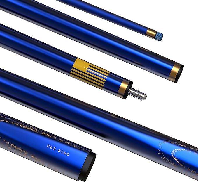 Cue-King Premier Pool Cue 58" 20oz 2 Piece with 9.5mm Premium Tip and Leather Case, Pool Stick, Cue Stick, Billiard Cue Stick, Taco De Billar, Pool Table Stick, Billiard Stick