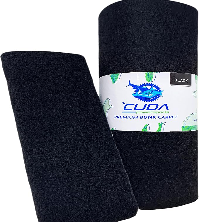 Cuda Boat Trailer Bunk Carpet 18 Inch Wide x 15ft-Premium Cuda Boat Bunk Carpeting Parts Accessories Black Lift Runner Carpet Covers Marine Grade Waterproof