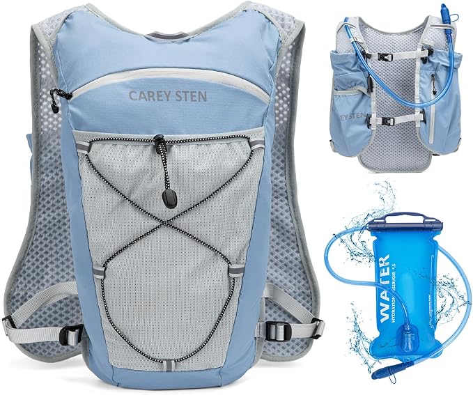 Carey STEN Lightweight Running Hydration Vest, Breathable Outdoor Backpack for Trail Running, Hiking, Cycling & Marathon, Suitable for Both Men and Women