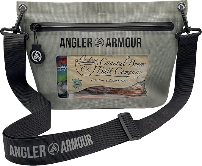 Angler Armour Waterproof Fishing Dry Bag, Fully Submersible Fishing Dry Bags, Heavy Duty Waterproof Gear Storage for Wade Fishing, Kayak, Boat, Jet Ski, Beach & Watersports (Grey, Medium (4L))