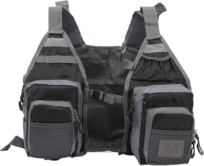 Fly Fishing Vest, Multi Pockets Lightweight Mesh Vest with Adjustable Straps for Men and Women, Breathable Fishing Gear for Trout Travel