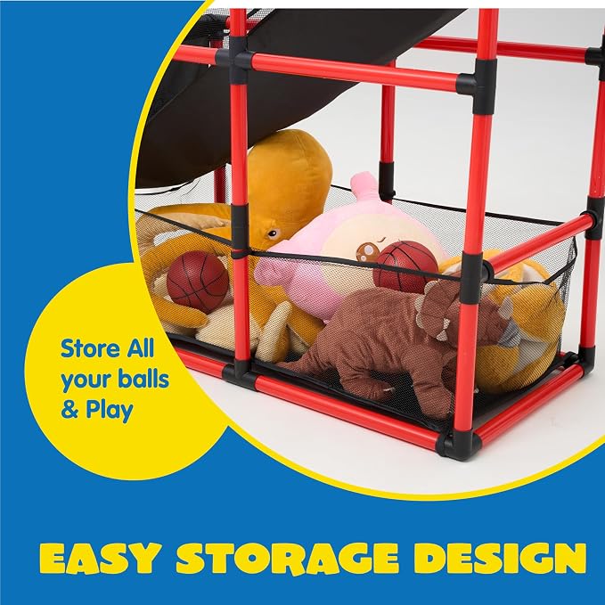 JOYIN Red Arcade Basketball Game Set, Indoor Basketball Hoop for Kids 3+ Years Old, Easy Set Up Sports Toy with 4 Balls, Gifts for Boys and Girls