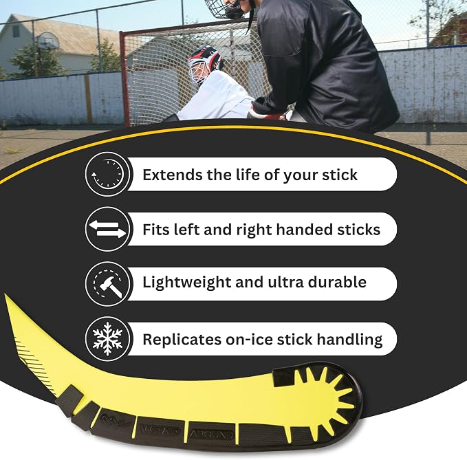 Wraparound Hockey Stick Blade Protector for Off Ice Training, Street Hockey – Long Lasting – Cuts to Fit Kids, Intermediate, Senior Sticks – Training Equipment, Accessories, Gear