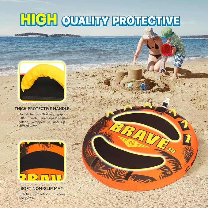 XGeek Towable Tubes for Boating, 1-4 Person Boat Tubes for Tubing, Heavy-Duty Inflatable Boat Tubes and Towables, Multi-Style Secure Sofa & Classic Donut with Stronger 840D Nylon Cover
