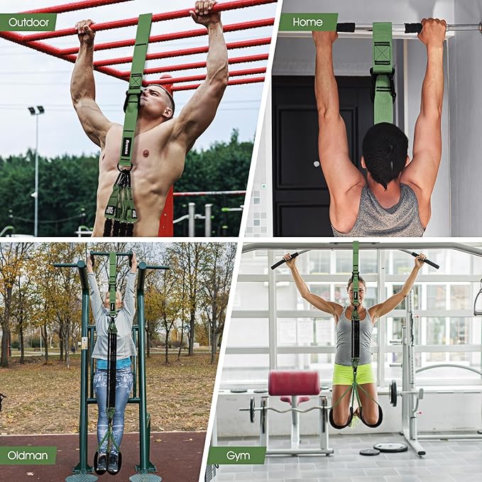 Ayombo Pull Up Assistance Bands, Resistance Bands for Pull Up Bar Workout, Adjustable Heavy Duty Pull Up Assist Equipment with 4 Assistance Bands, Home Gym Fitness Exercise Strength Training