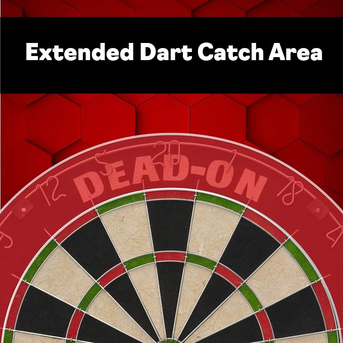 Viper Dead-On Tournament Bristle Steel Tip Dartboard Set with Staple-Free Bullseye, Metal Triangular Spider Wire for Reduced Bounce Outs and Increased Scoring; High-Grade Self-Healing Sisal Board