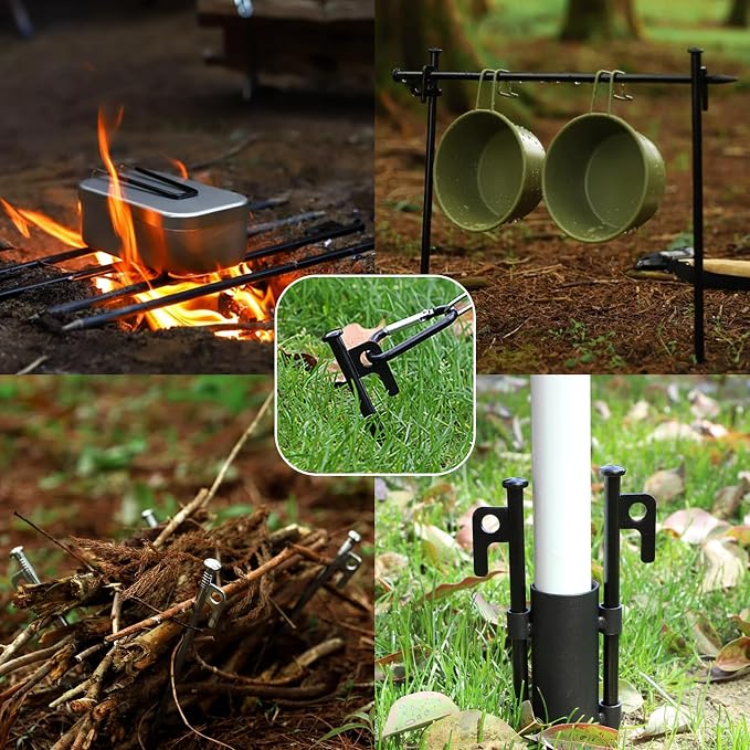 16 Pack Tent Stakes Heavy Duty Metal Tent Pegs for Camping Steel Tent Stakes 12 inch Unbreakable and Inflexible