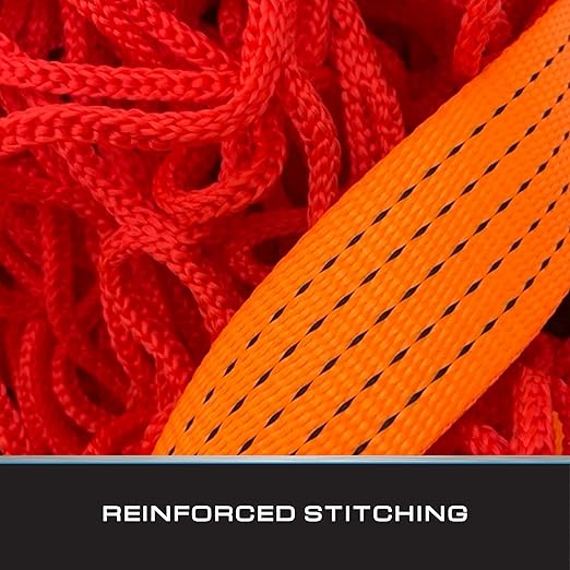 Tie Down Safety Portable Skylight Netting System | Bright Orange OSHA Compliant Temporary Fall Protection | Walking & Working Surface Safety Net | Includes Straps, Hooks & Carry Bag | 10x10 ft