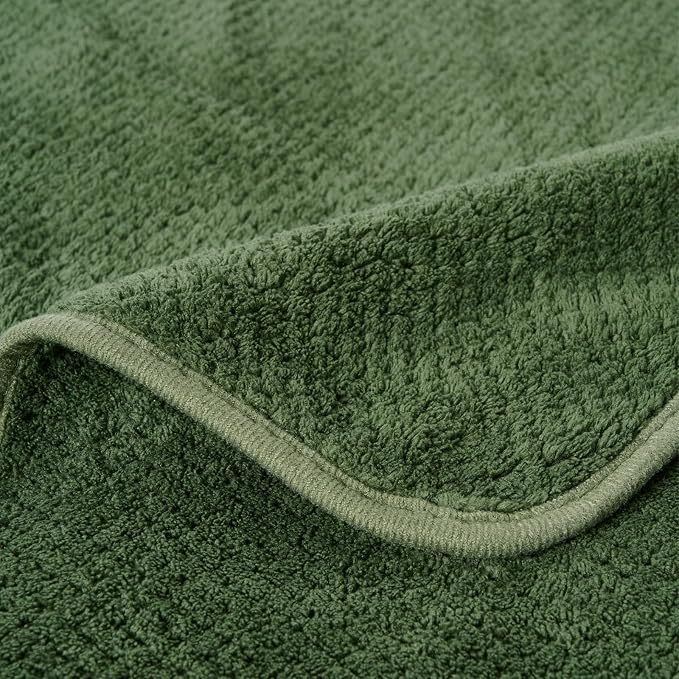 Extra Large Bath Sheets Set 6-Piece, 2 Bath Towels 40x80 Inches, 2 Hand Towels, 2 Washcloths, Soft Absorbent Quick Dry Microfiber Towels for Bathroom Beach Pool Gym Spa, Olive Green