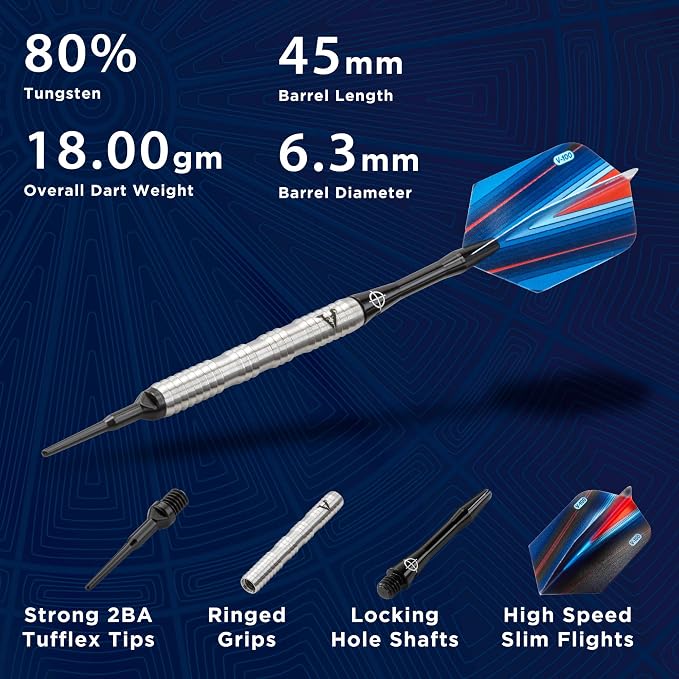Viper Sidewinder 80% Tungsten Soft Tip Darts, 18 Grams