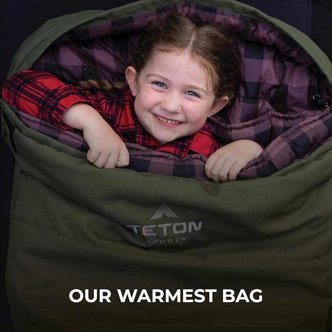 Teton Bridger Sleeping Bag, Warm and Comfortable Camping Sleeping Bag, Tough Canvas Shell for Camping, Hunting, and Cold Weather