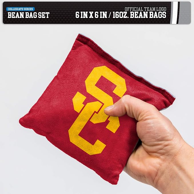 NCAA College Dual Sided Bean Bags by Wild Sports, 8 Count, Premium Toss Bags for Cornhole Set - Great for Tailgates, Outdoors, Backyard