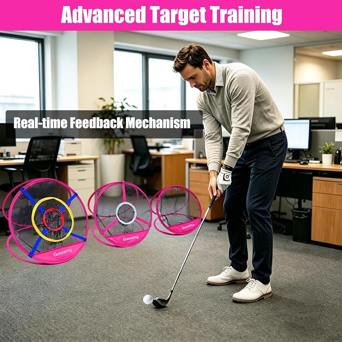 Set of 3 Golf Chipping Nets (3 Sizes) - Pop-Up Practice Targets for Indoor & Outdoor