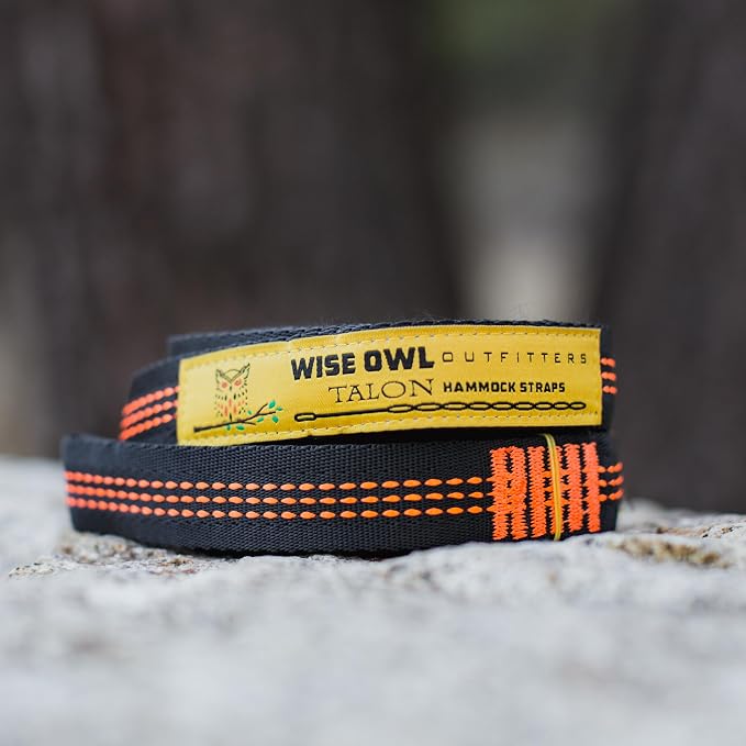 Wise Owl Outfitters Hammock Straps for Trees – 10ft Heavy-Duty Tree Hanging Kit with Carabiners, 38 Loops & Hooks – Essential Hammock Accessories for Camping