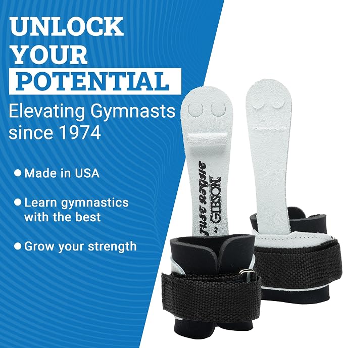 Gibson Athletic Just Right Neo Gymnastic Grips for Women, Leather Grip with Neoprene Wrist Guard, Hook & Loop Closure, Grips for Early Competitor, Gymnastics Grips for Girls - Made in USA