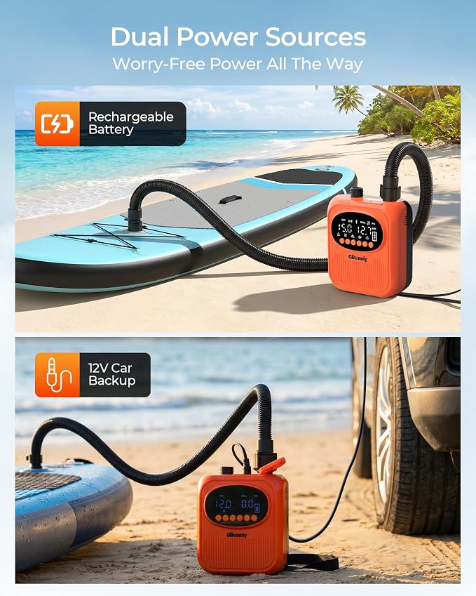 13500mAh Paddle Board Electric Pump SUP Pump for Paddleboard Air Compressor with Auto-Off Deflation Function 20PSI Rechargeab Stand-up Paddleboards Pump for Inflatables Kayaks and Boats