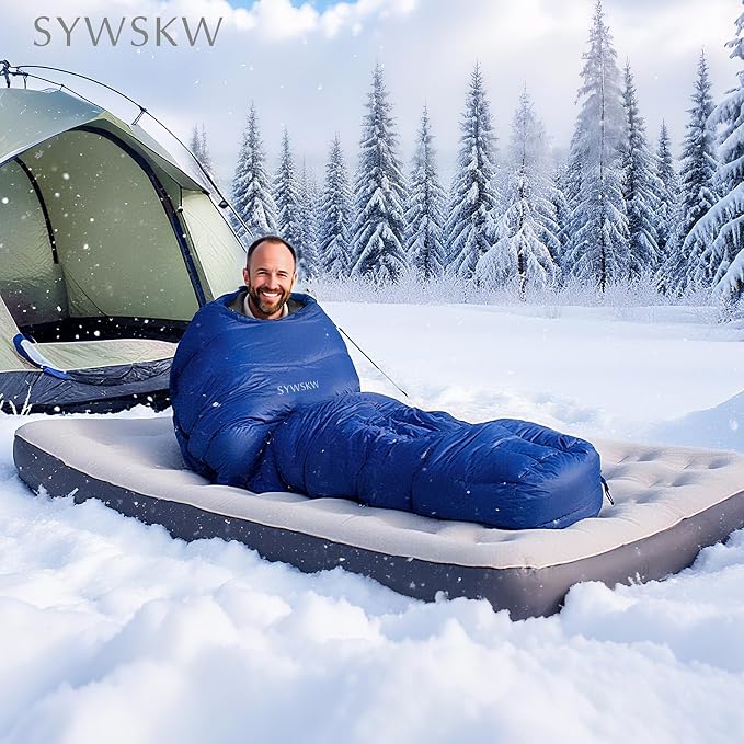 Down Sleeping Bag with Pillow for Backpacking,15℉ 5℉ 0℉ Wide Down Sleeping Bag (86.6 in x 33.5 in) for Adults,Youth Camping and Hiking Outdoor with 680FP Duck Down
