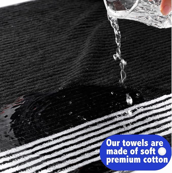 Buryeah Golf Towel 22 x 44 Inch Cotton Golf Caddy Towel Camping Large for Caddies Golfers Tour Players Club with Stripe