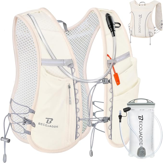 BECOJADDE 5L Running Vest for Women, Hydration Backpack Lightweight & Breathable for Trail Running, Marathon, Hiking, Cycling