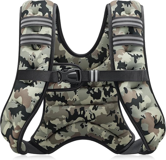 ZELUS Weighted Vest, 6lb/8lb/12lb/16lb/20lb/25lb/30lb Weight Vest with Reflective Stripe for Workout, Strength Training, Running, Fitness, Muscle Building, Weight Loss, Weightlifting