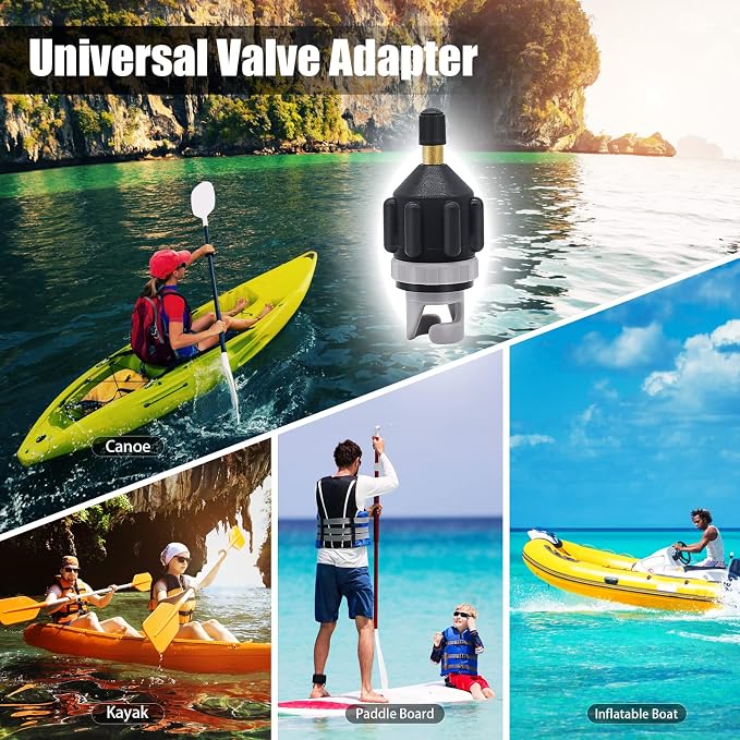 2PACK Inflatable Stand Up Paddleboard (SUP) Pump Adaptor -Universal Standard Schrader Air Valve Adapter Pumping Head Connector Converter for Inflating Boat, Kayak, Surfboard, Bed, Car Tire Orange