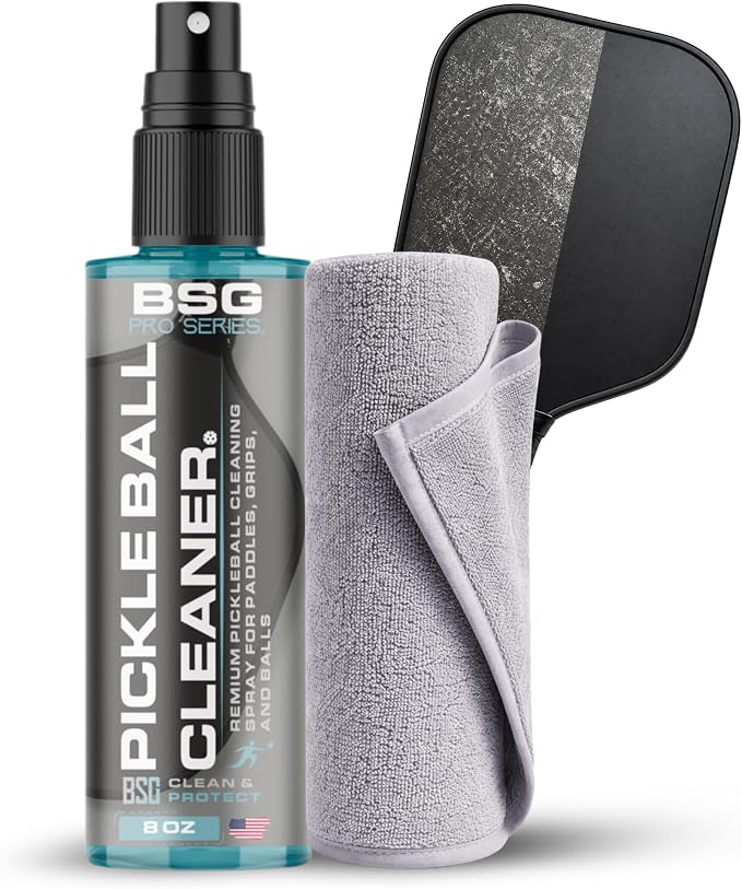 Pickleball Paddle Cleaner, Grip & Paddle Reset Spray, Erase Dirt & Grime, Improve Accuracy, Remove Sweat and Scum | 8 floz