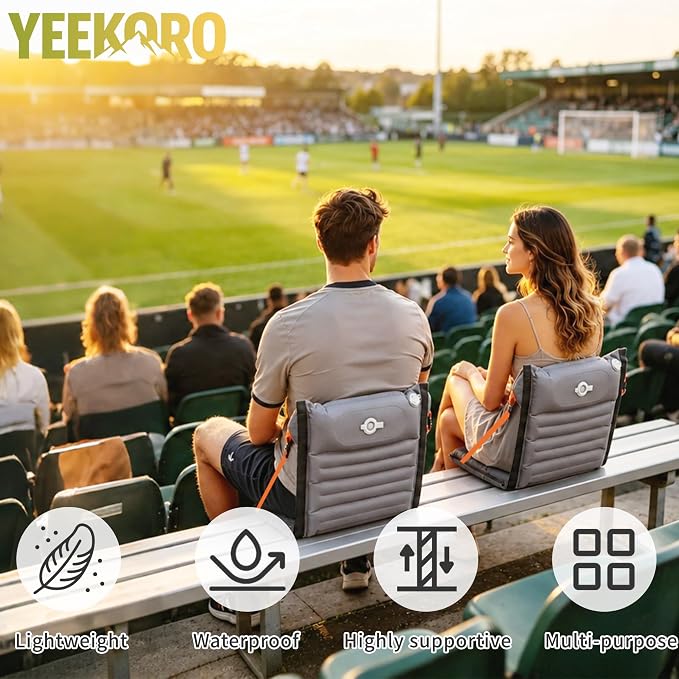 Inflatable Folding Seats, Portable Chairs with Back Support, Foldable and Lightweight Seat for Camping/Sporting Events,Stadium Seats with Storage Bag Lounge Chair