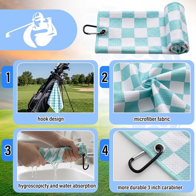 Liliful 12 Pcs Golf Accessories Kit, Include Golf Ball Bag with Hook Towel Tees Magnetic Ball Marker Divot Tool Cleaner Brush for Women Man Gifts