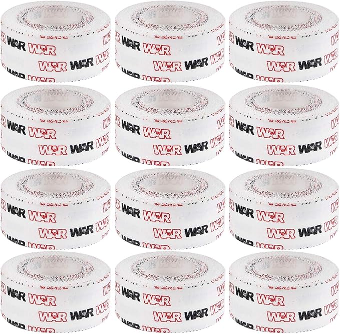 WAR Tape EZ Rip Premium Athletic Medical Sports Tape | No Sticky Residue | 30 ft Rolls | Best for Athletes & Trainers | Ideal for Fingers, Ankles, Wrists, and Equipment | 1 Inch (Pack of 12)