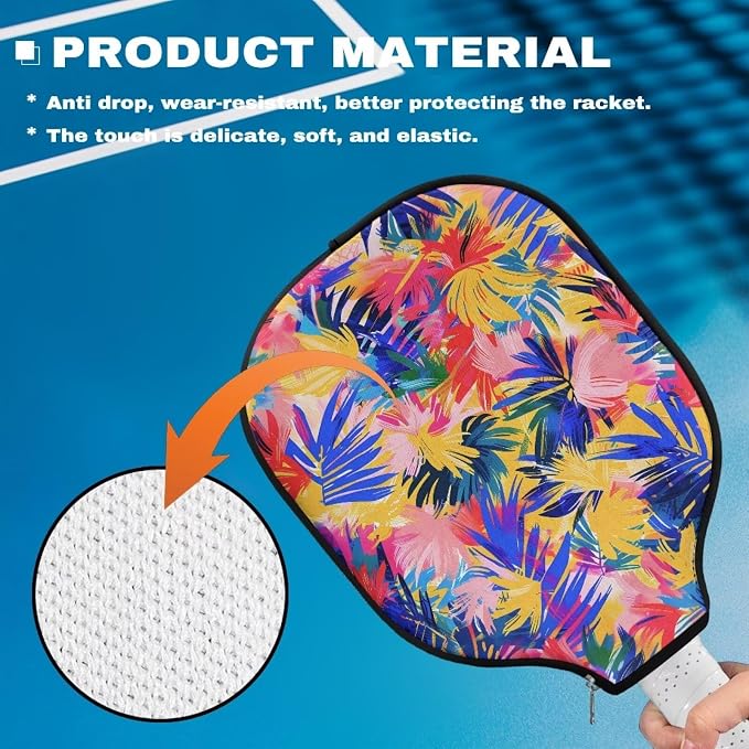 Pickleball Paddle Covers Only for Men and Women Zipper Closure Protection and Decoration